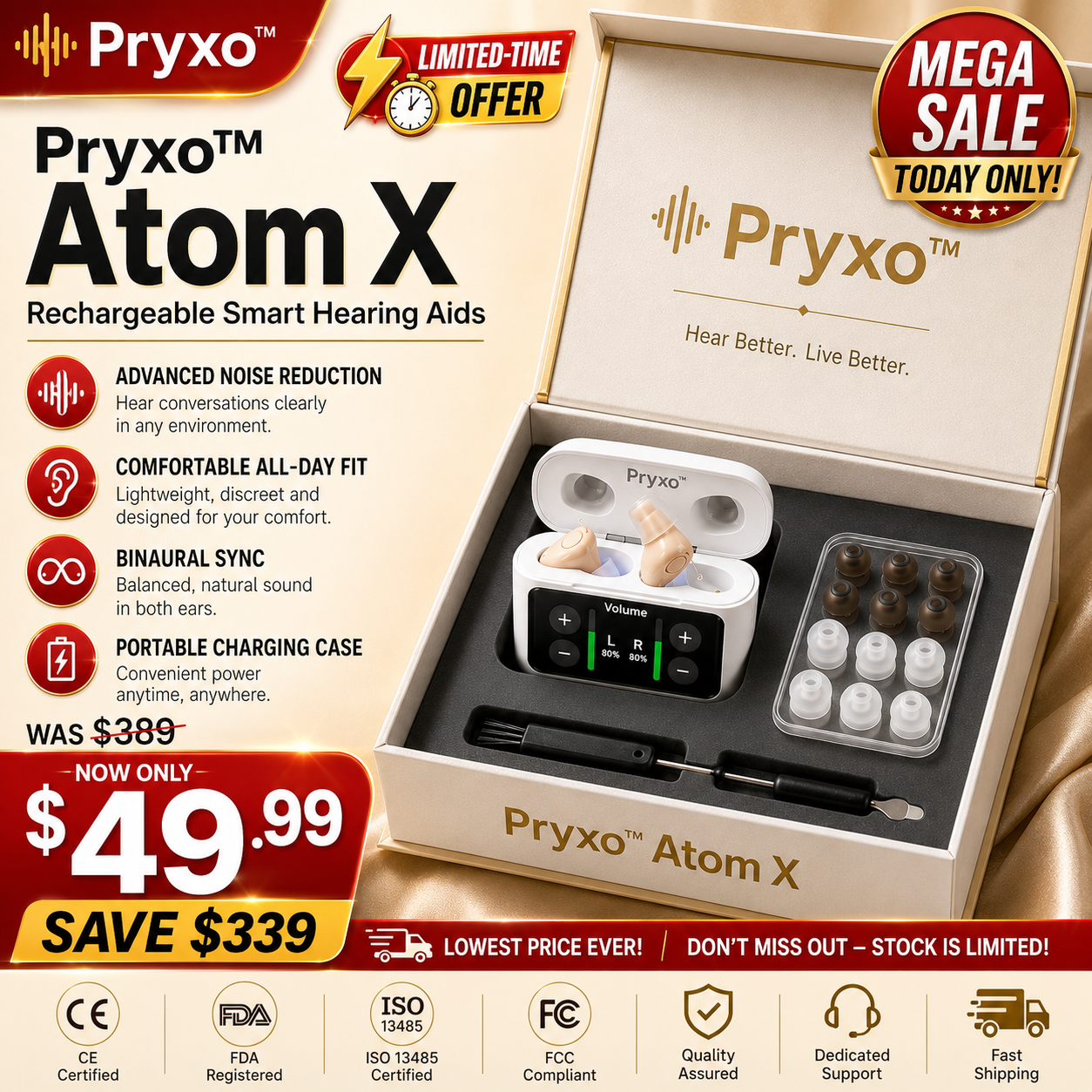 🔥 Bestseller of 2026! Pryxo™ Ear-Hook Smart AI Hearing Aid – Hear Clearly, Regain Your Confidence 💖